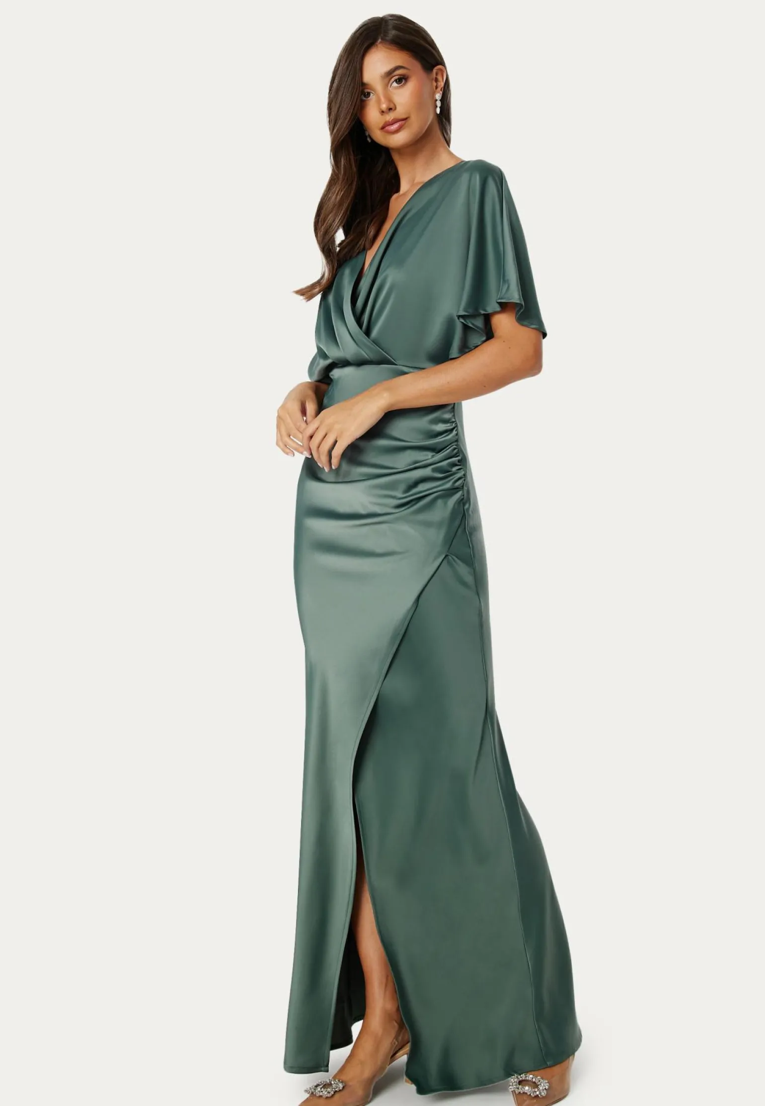 Wrap Satin Gown