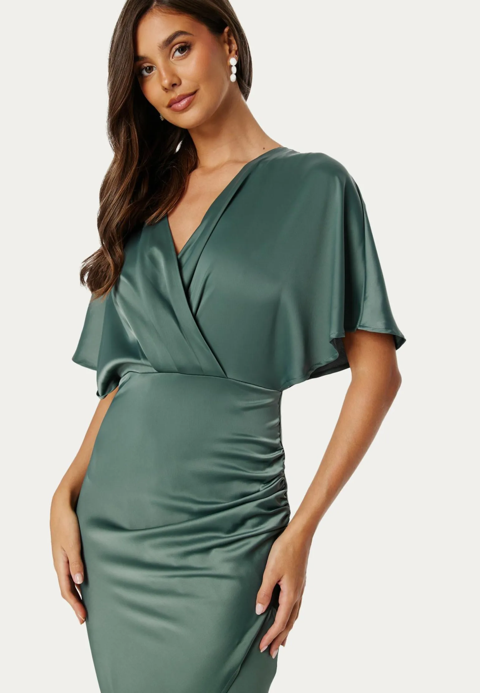 Wrap Satin Gown