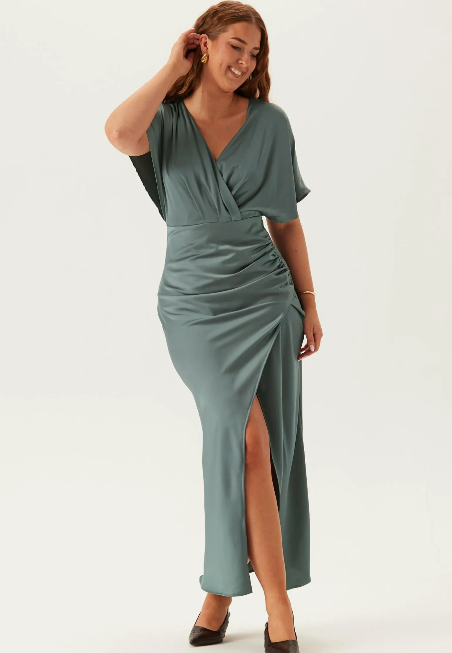 Wrap Satin Gown