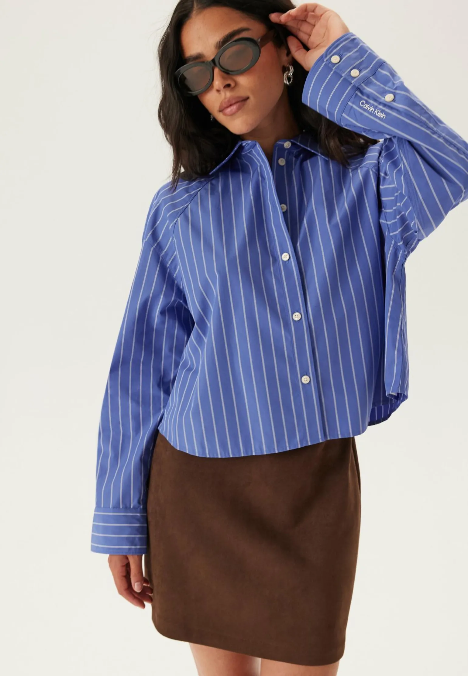 Yd Stripe Boxy Cropped Shirt